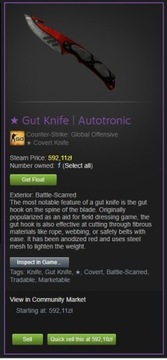 Gut Knife Autotronic Nóż Kosa CS GO