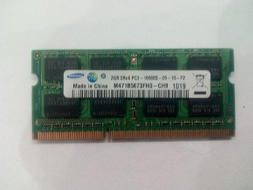 PAMIĘĆ RAM 2GB DDR3 10600S 1333MHz Laptop