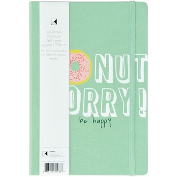 Journal A5, 160 kartek w linie - Donut Worry