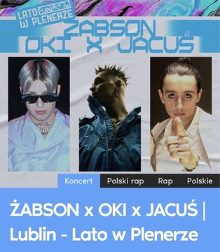 Bilet Żabson x Oki x Jacuś Lato w plenerze LUBLIN