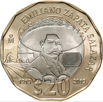 MEKSYK 20 PESO 2019 UNC ZAPATA