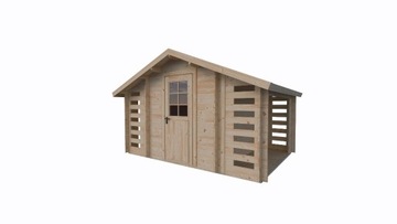 Domek drewniany - KOKOSZKA B z drewutnią 390x280 9