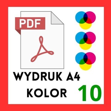 Wydruk KOLOR Drukowanie PDF A4 - 10 stron