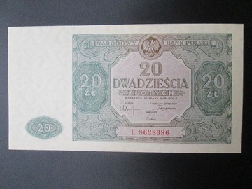 Banknot 20 złotych 1946r. st UNC !!!