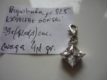 WISIOREK ,kryształ górski srebro pr.925