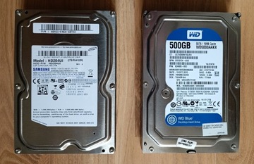 Dyski 3,5HDD 2TB Samsung HD204UI, 500GB WD5000AAKX