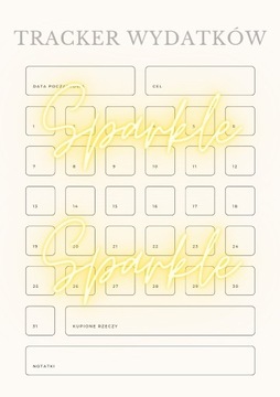 Tracker Wydatków Planer PDF Druku 