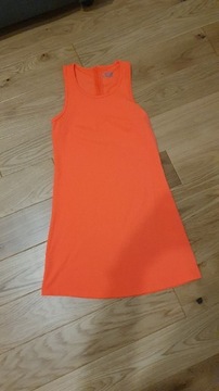 Letnia sukienka 4F pomarańcz neon na ramiączka