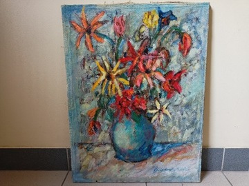 Obraz olejny Kwiaty II wym. ok. 46 x 62 cm