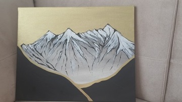 Obraz ręcznie malowany góry nowoczesny