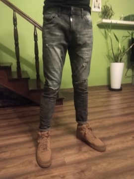 Spodnie męskie jeansy szare r.32