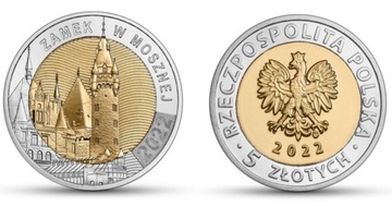 5 zł Zamek w Mosznej - moneta