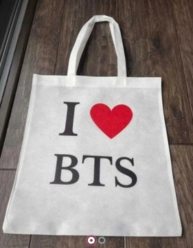 Torba tote bag I love BTS serce heart muzyka