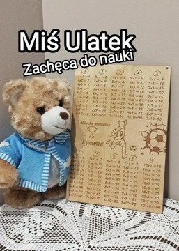 Drewniana Tabliczka Mnożenia z Obrazkiem i Imienie