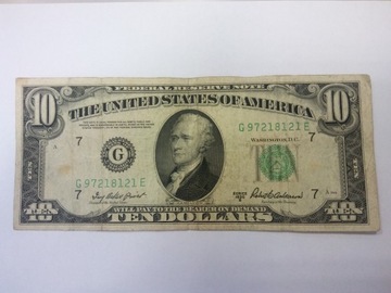 USA 10 DOLARÓW SERIA 1950B BANK OF CHICAGO G7