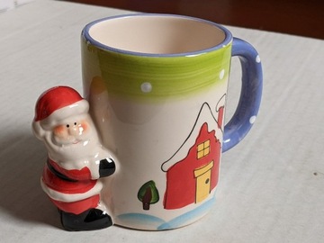 Kubek świąteczny Siaki (ceramika) z Mikołajem