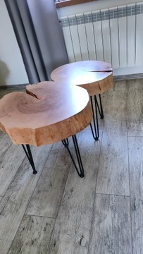 Stolik kawowy, plaster drewna