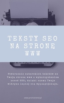 Teksty SEO na stronę www / podstronę