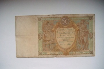  Banknot 50 zł.1929 r.  seria CK