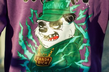 Bluza UNISEX Fioletowa PANDA koreański styl uliczn