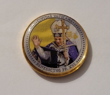 2 euro KOLOR POZŁACANA BENEDICTUS PP XVI