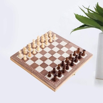 3 w 1 składane szachy warcaby zestaw tryktrak owy