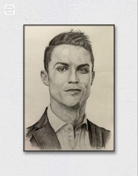 Portret Cristiano Ronaldo, format a3 w antyramie