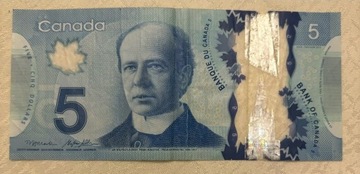 banknot, 5 dollars, Canada, r. 2013