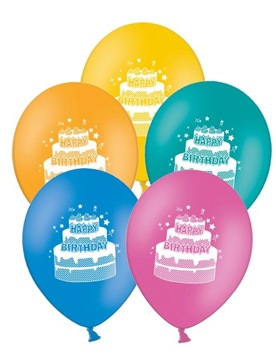 balony urodzinowe,tort happy birthday,zestaw 10szt