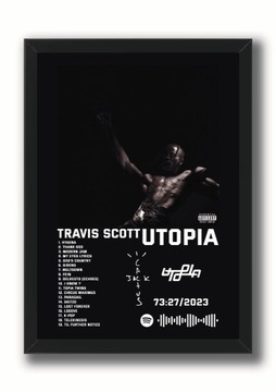 Plakat Travis Scott "Utopia" w ramce A4.
