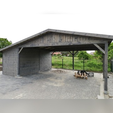 wiata carport2 z pomieszczeniem gospodarczym 