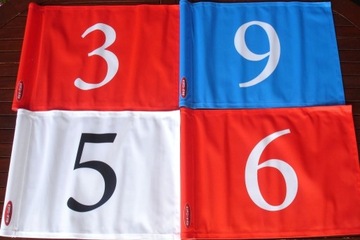 Flagi golfowe z tubą plastikową, komplety 9szt