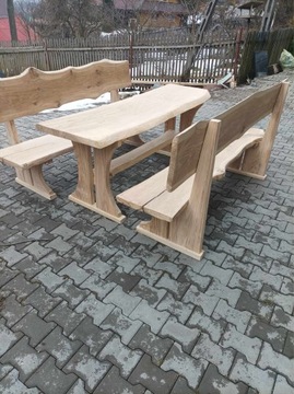 Stół i ławy ogrodowe 