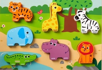 Drewniane puzzle Mini Matters - Zwierzęta w ZOO