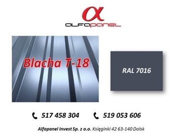 Blacha trapezowa T-18 grafitowa RAL 7016