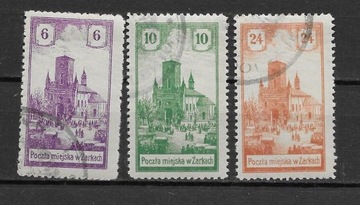 Poczta miejska Żarki 1918 - Fi 7-9 kasowane