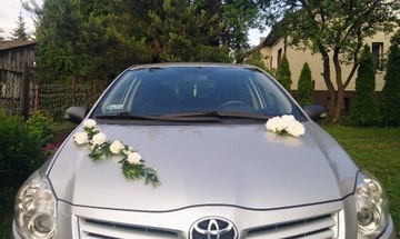 Dekoracja samochodu na ślub roze kremowa premium kokardki 