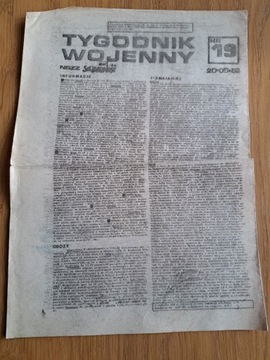 Tygodnik Wojenny Solidarność nr 19 z 20.05.1982