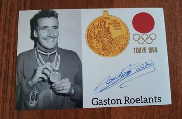 Gaston Roelants autograf, medalista olimpijski 