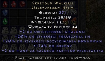 Skrzydło walkirii Diablo 2 Resurrected SC