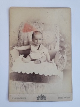 Stare zdjęcie kartonik dziecko niemowlę, Austria