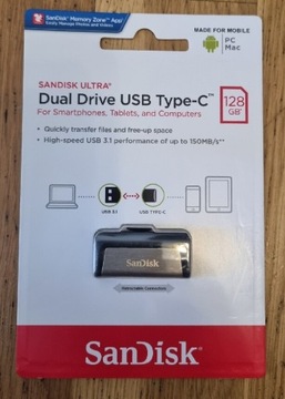 Pendrive 128 GB sandisk Dual drive USB Type C