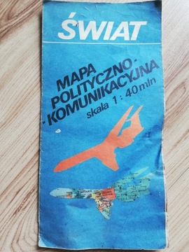 Świat - Mapa Polityczno - Komunikacyjna z PRL-u