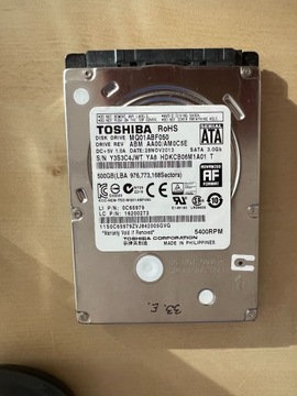 TOSHIBA 500GB HDD 2,5 MQ01ABF050 NR 33