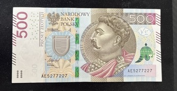 Banknot 500zł seria AE 5277277