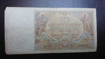 Banknot 10 DZIESIĘĆ ZŁOTYCH 1929 DH 3489760