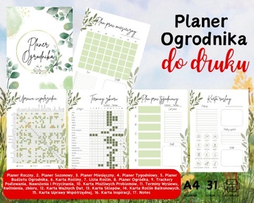 Planer ogrodnika do druku pdf