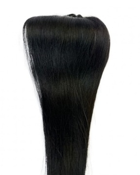 #1 czarny Włosy naturalne europejskie 50cm TAPE ON
