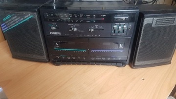 Philips Aw7791 radio magnetofon 2 kasetowy 