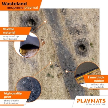 Mata gumowa jednostronna 48"x48" Wasteland Playmaty